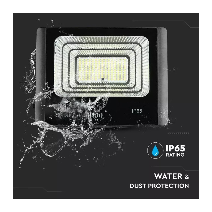 LED Zatemnitveni solarni reflektor LED/20W/6V 6000K IP65 + Daljinski upravljalnik