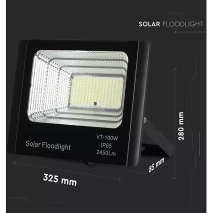 LED Zatemnitveni solarni reflektor LED/35W/10V 4000K IP65 + Daljinski upravljalnik