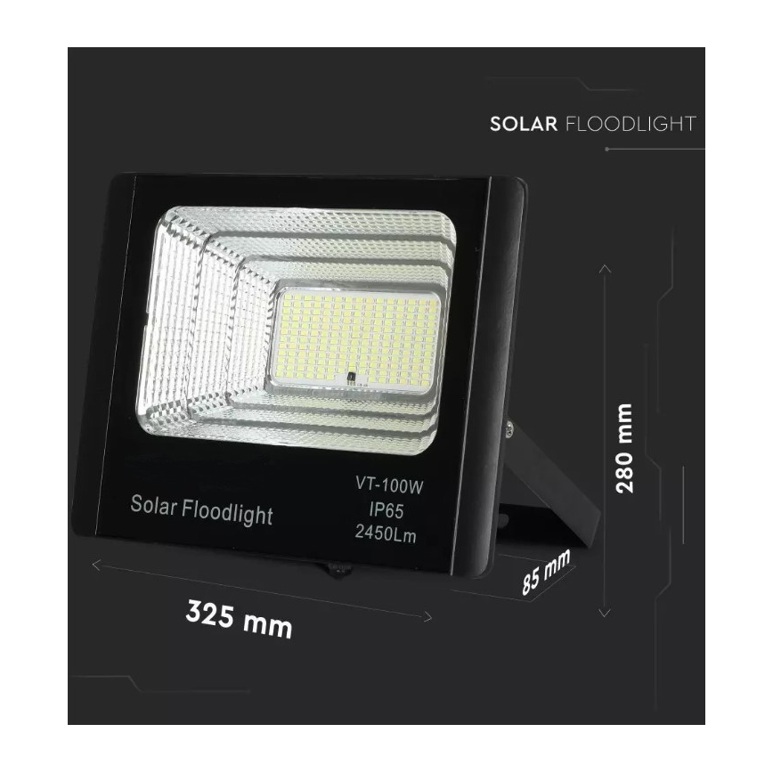 LED Zatemnitveni solarni reflektor LED/35W/10V 4000K IP65 + Daljinski upravljalnik