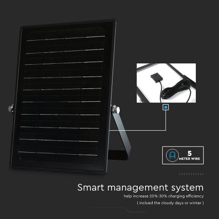 LED Zatemnitveni solarni reflektor s senzorjem LED/10W/3,7V 4000/6000K IP65 + Daljinski upravljalnik