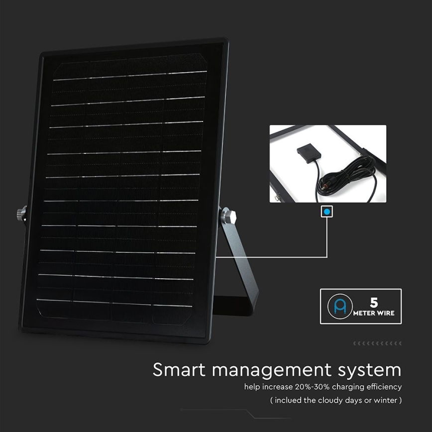 LED Zatemnitveni solarni reflektor s senzorjem LED/10W/3,7V 4000/6000K IP65 + Daljinski upravljalnik