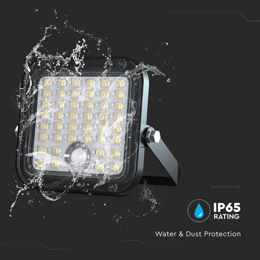 LED Zatemnitveni solarni reflektor s senzorjem LED/10W/3,7V 4000/6000K IP65 + Daljinski upravljalnik