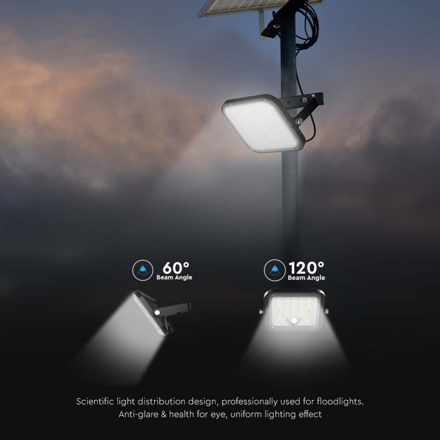 LED Zatemnitveni solarni reflektor s senzorjem LED/10W/3,7V 4000/6000K IP65 + Daljinski upravljalnik
