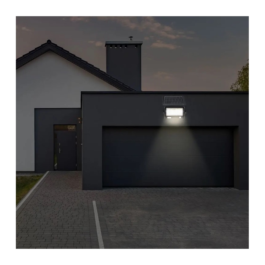 LED Zatemnitveni solarni reflektor s senzorjem LED/10W/3,7V 4000K IP65 + USB priključek