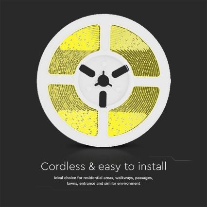 LED Zatemnitveni solarni trak LED/1,2W/3,7V 3000K IP67 1500 mAh 5m + Daljinski upravljalnik