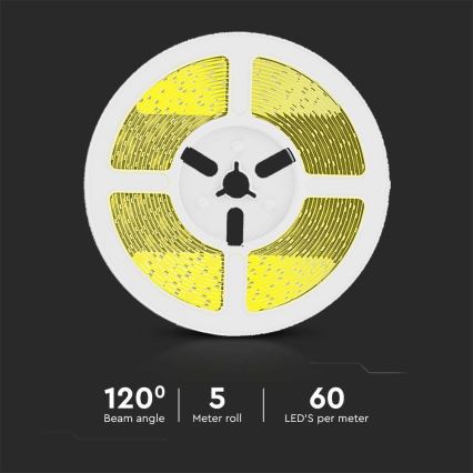 LED Zatemnitveni solarni trak LED/1,2W/3,7V 4000K IP67 5m + Daljinski upravljalnik