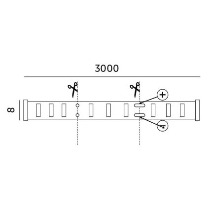 LED Zatemnitveni trak LED/25W/230V 3m 3000K