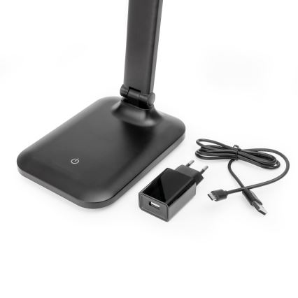 LED zatemnjevalna namizna svetilka na dotik z USB-priključkom REMUS LED/5W/230V črna