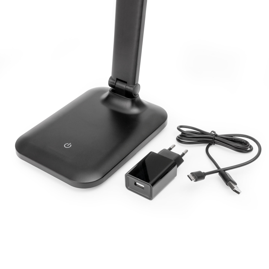 LED zatemnjevalna namizna svetilka na dotik z USB-priključkom REMUS LED/5W/230V črna