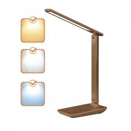 LED zatemnjevalna namizna svetilka NOBLITE N LED/7W/230V 3000/4000/6500K rjava