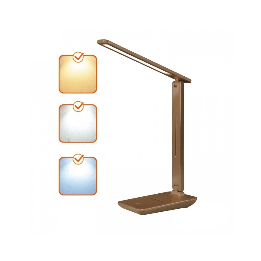 LED zatemnjevalna namizna svetilka NOBLITE N LED/7W/230V 3000/4000/6500K rjava