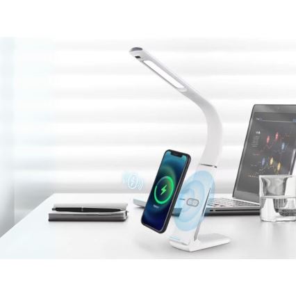 LED namizna svetilka z zatemnitveno funkcijo, brezžičnim polnjenjem in senzorjem gibanja LORD EVO LED/8W/230V 3000K/4500K/6000K bela