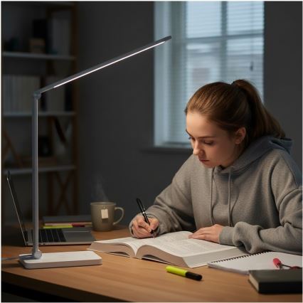 Zatemnjevalna namizna LED-svetilka z brezžičnim polnjenjem NOBLITE Q LED/7W/230V 3000/4000/6500K bela