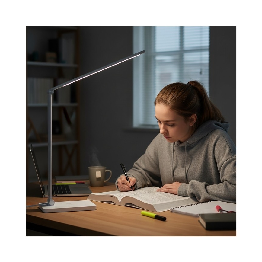 Zatemnjevalna namizna LED-svetilka z brezžičnim polnjenjem NOBLITE Q LED/7W/230V 3000/4000/6500K bela