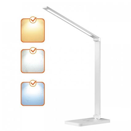 Zatemnjevalna namizna LED-svetilka z brezžičnim polnjenjem NOBLITE Q LED/7W/230V 3000/4000/6500K bela