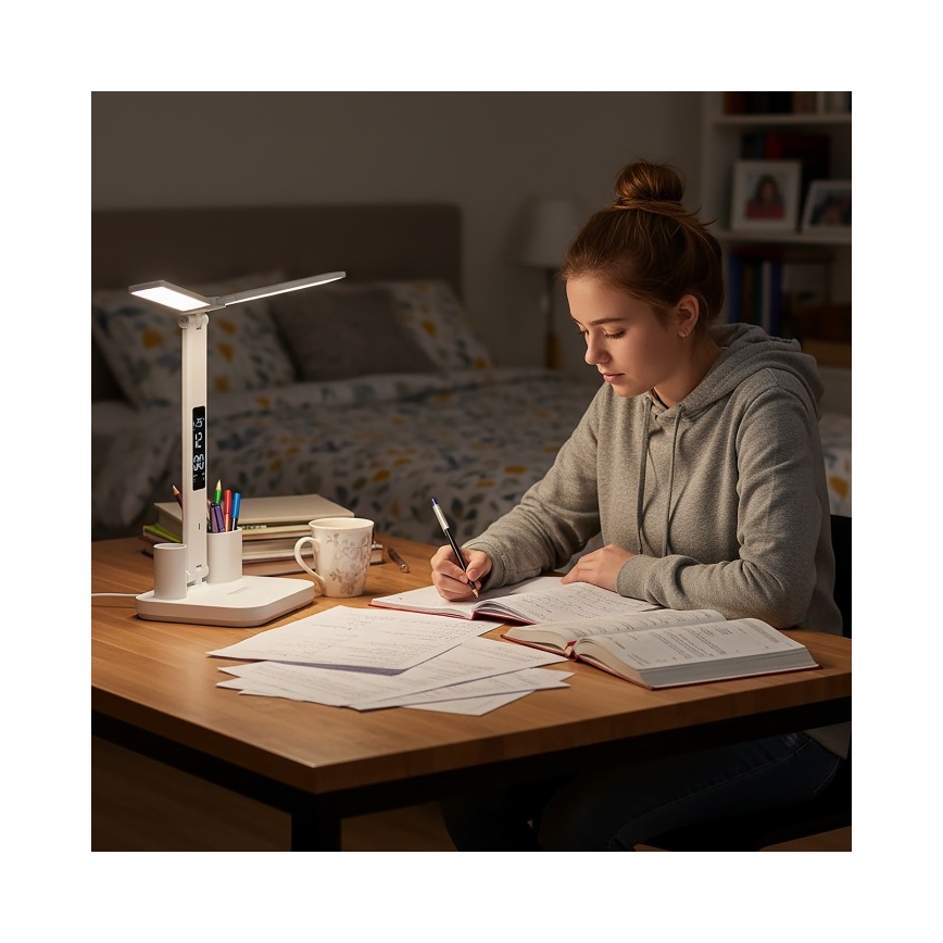 LED zatemnjiva polnilna namizna svetilka NOBLITE P LED/5W/5V 3000/4000/6000K 2200 mAh bela