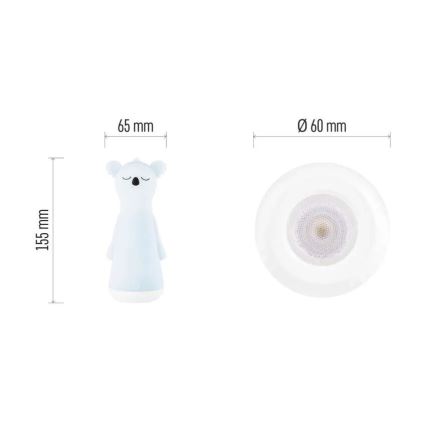 LED zatemnjevalna polnilna otroška svetilka z nočno lučko 2v1 LED/3,7V 1200 mAh