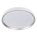 LED zatemnjevalna stropna svetilka LIXAN LED/65W/230V 3000–6500K premer 48,6 cm bela/srebrna + daljinski upravljalnik