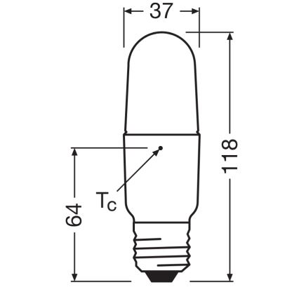 LED zatemnjevalna žarnica STICK E27/8,5W/230V 4000K - Osram
