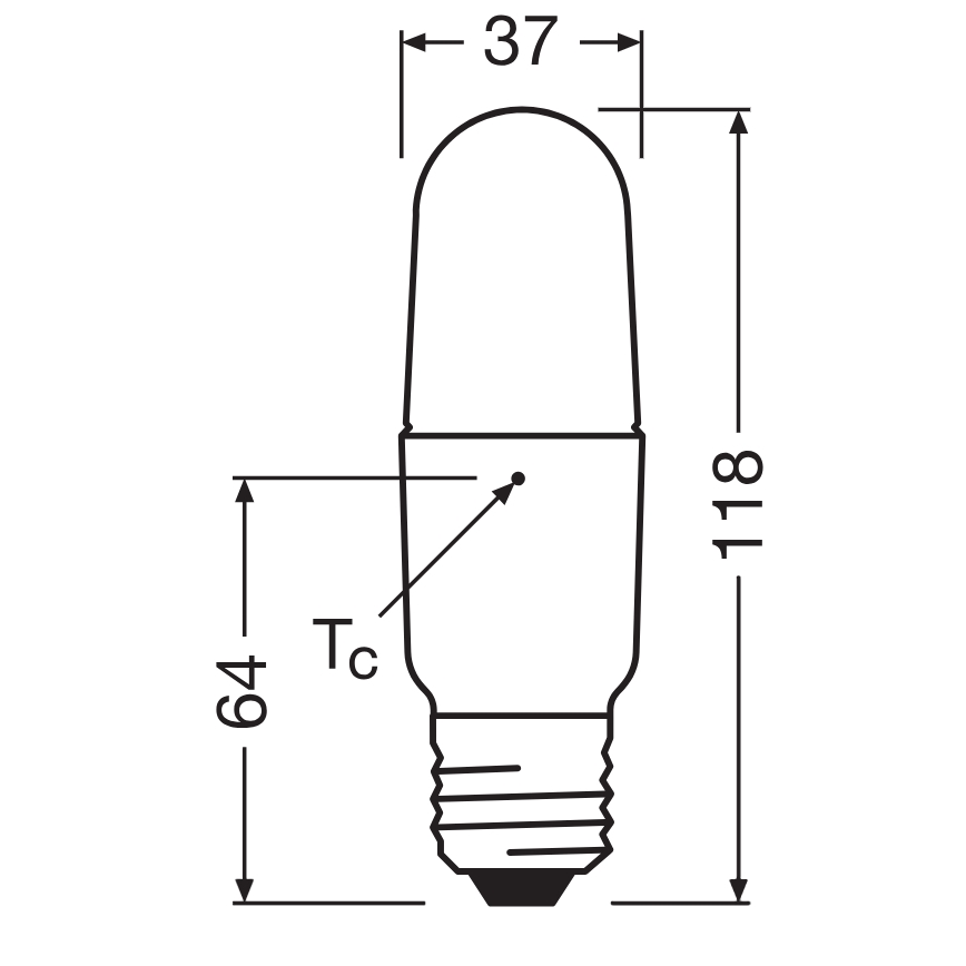 LED zatemnjevalna žarnica STICK E27/8,5W/230V 4000K - Osram