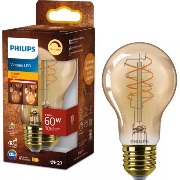 LED zatemnjevalna žarnica VINTAGE Philips A60 E27/7,3W/230V 2200K