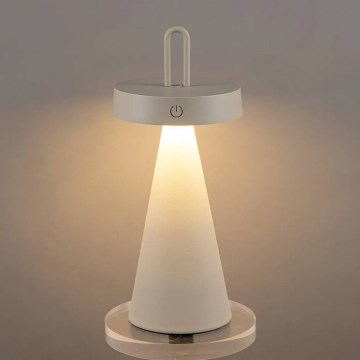LED zatemnjevalna zunanja polnilna namizna svetilka na dotik HALO LED/1,5W/3,7V 3000 mAh IP44 siva