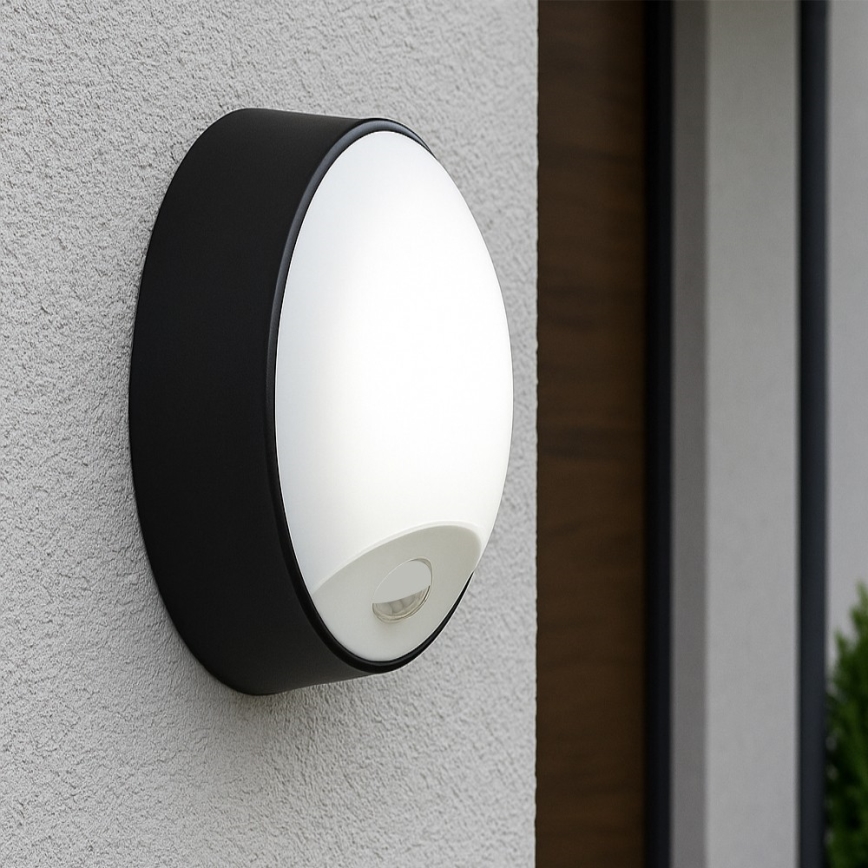 LED zatemnjevalna zunanja stenska svetilka s senzorjem gibanja LED/15/18/20W/230V 3000K/4000K/6500K IP65 črna/bela