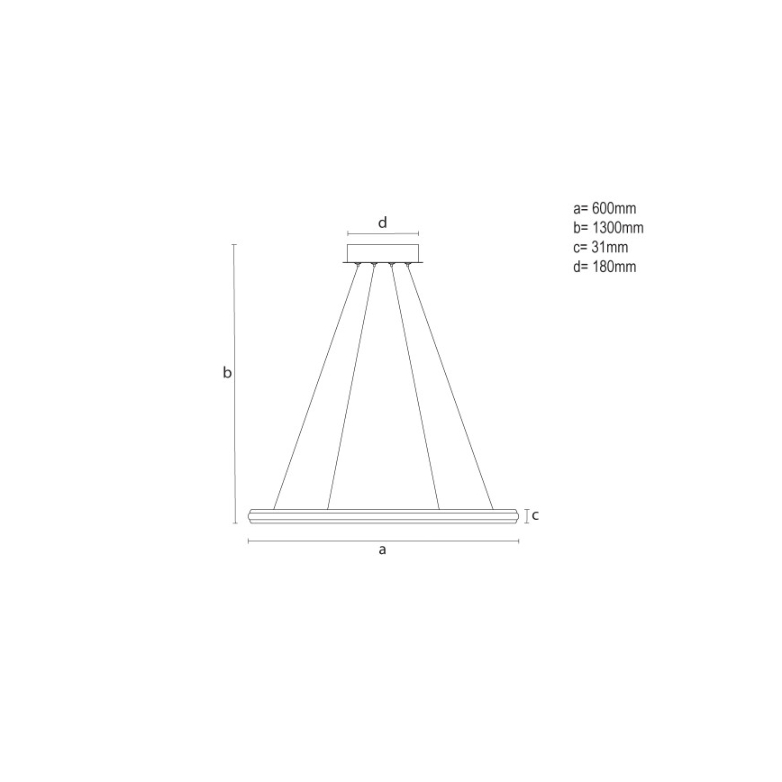 LED lestenec na kablu z zatemnitvijo LED/55W/230V 3000-6500K, premer 60 cm + daljinski upravljalnik