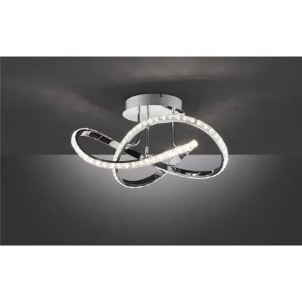LED zatemnjevalni površinsko pritrjen lestenec ABRO LED/26W/230V sijajni krom