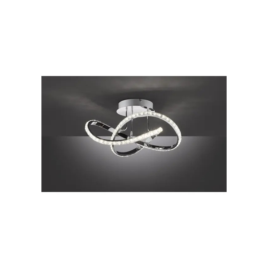 LED zatemnjevalni površinsko pritrjen lestenec ABRO LED/26W/230V sijajni krom