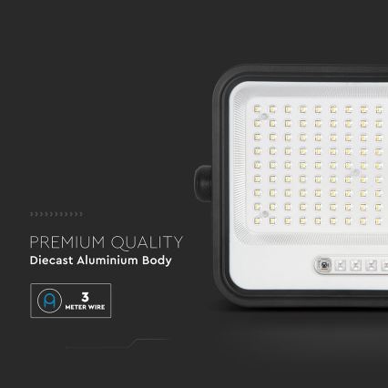 LED solarni reflektor z zatemnitvijo LED/300W/3,2V 2000-8000K IP65 15000 mAh črna + daljinski upravljalnik