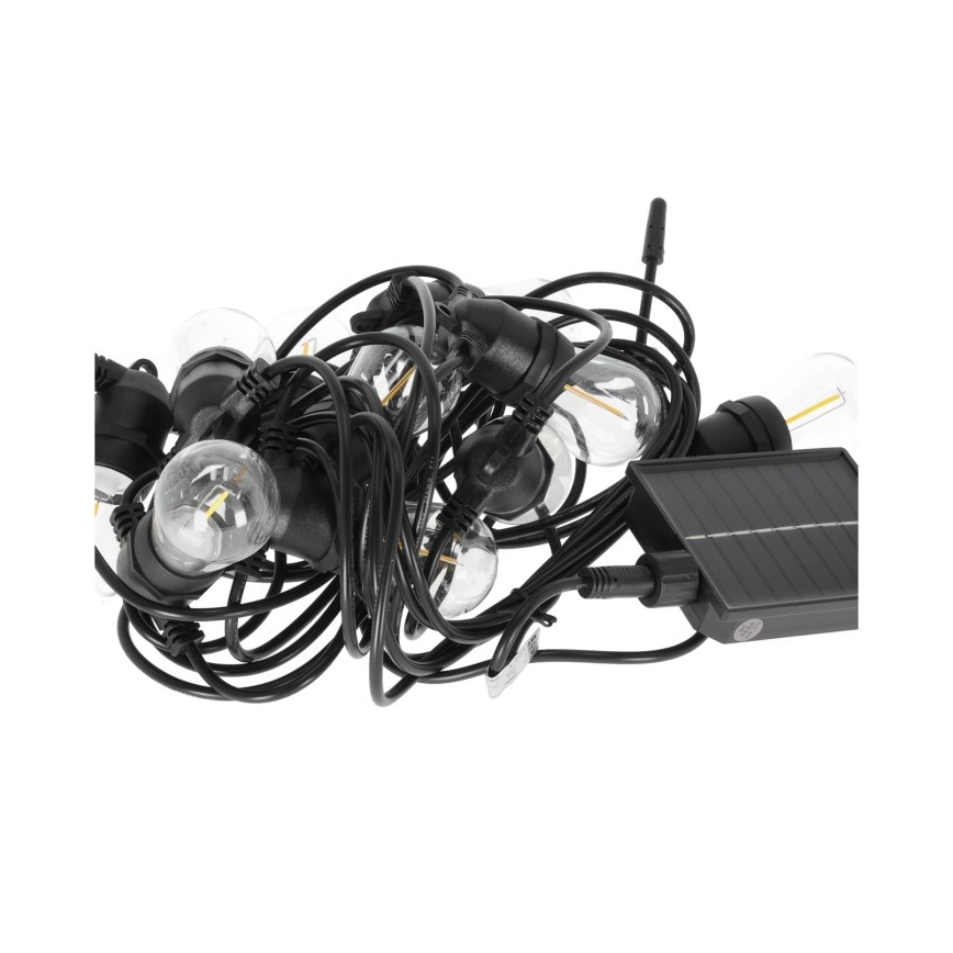 LED zatemljiv solarni dekorativni niz STARLIGHT NEO 20xE27/3,7V 2700K IP54 1200 mAh 11,5m + daljinsko upravljanje