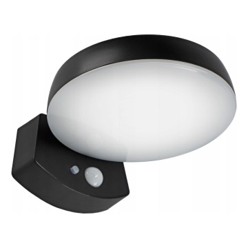 LED zatemnjevalno sončno stensko svetilo s senzorjem LED/3W/3,7V 1800 mAh IP54 črna