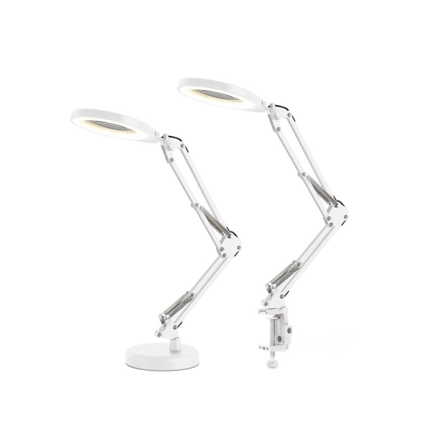 LED Zatemnjiva namizna svetilka z lupo 2 v 1 AURIQ LOUPE LED/10W/5V 3000/4000/6500K bela