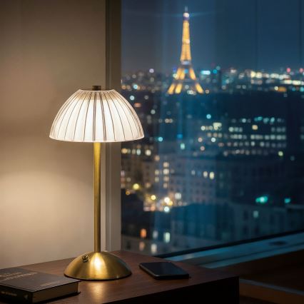 Zatemnljiva polnilna LED namizna svetilka PARIS LED/2W/5V 2700K/4000K/6500K 800 mAh zlata