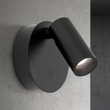 LED zatemnjiva polnilna stenska točkovna svetilka na dotik LUXY LED/1W/5V 2200 mAh 2700/3000/4000K črna