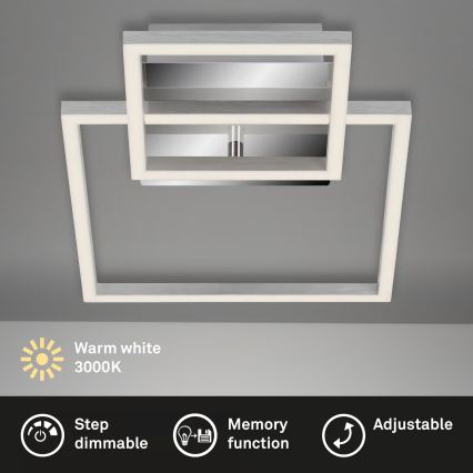 LED zatemnjiva stropna svetilka LED/12W/230V 3000K matni krom