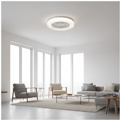 Zatemnljivo LED stropno svetilo z ventilatorjem VENTELUX LED/24W/230V 3000/4000/6500K Ø 45 cm, belo + z daljinskim upravljalnikom
