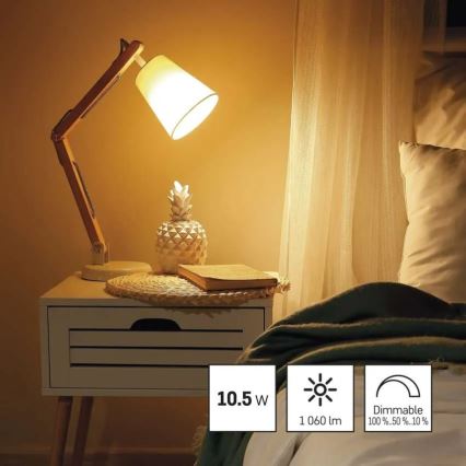 LED zatemnjiva žarnica A60 E27/10,5W/230V 2700K