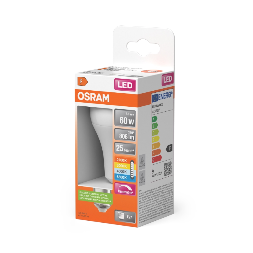 LED zatemnjiva žarnica CLASSIC A60 E27/8,8W/230V 2700/3000/4000/6500K - Osram