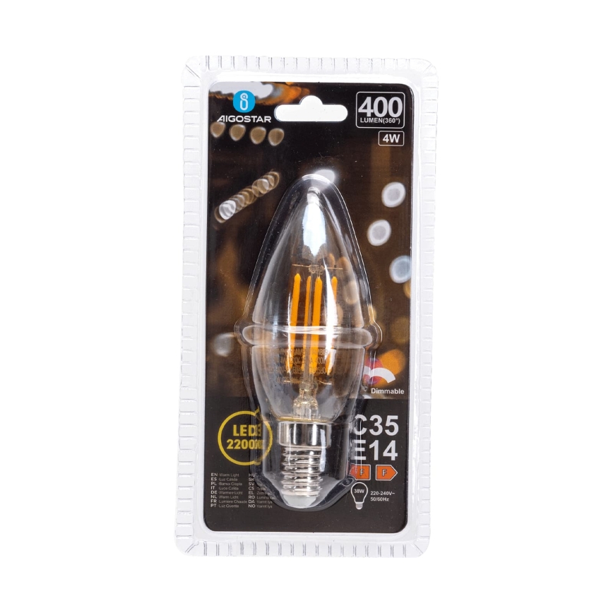 LED Zatemnjiva žarnica FILAMENT C35 E14/4W/230V 2200K - Aigostar