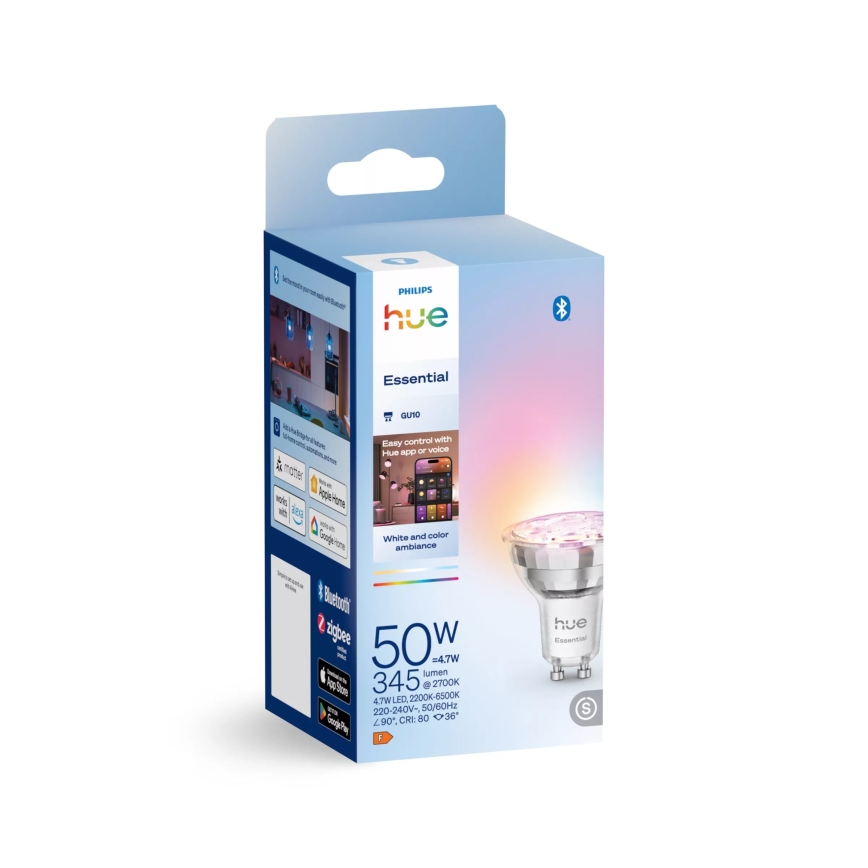 LED zatemnljiva žarnica Philips Hue White And Color Ambiance Essential GU10/4,7W/230V 2200-6500K