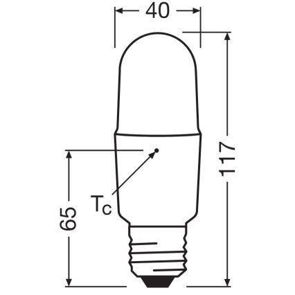LED Zatemnjiva žarnica STICK E27/11W/230V 4000K CRI 90 - Osram