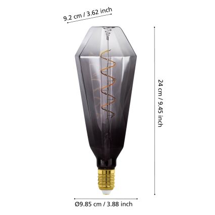 LED zatemnjiva žarnica VINTAGE E27/4W/230V 1800K zadimljena - Eglo 110238