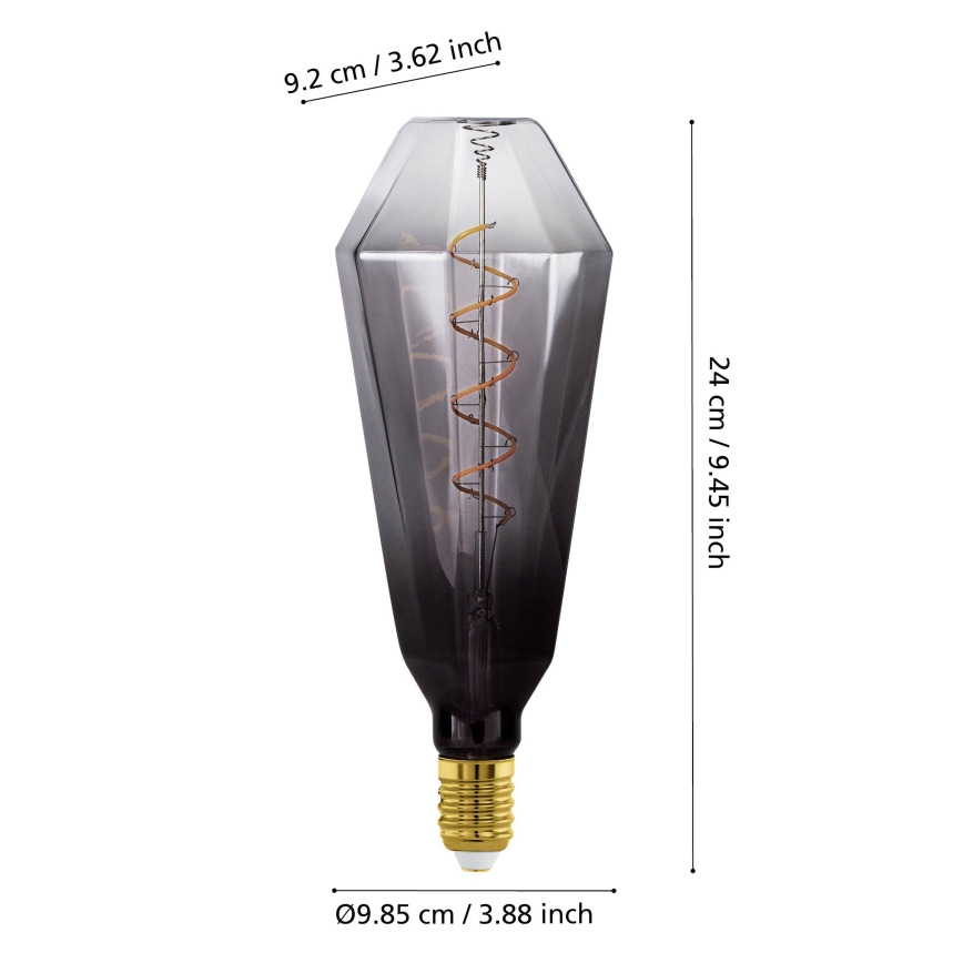LED zatemnjiva žarnica VINTAGE E27/4W/230V 1800K zadimljena - Eglo 110238