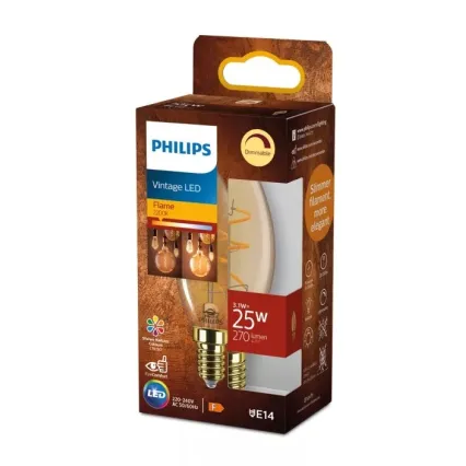 LED zatemnjevalna žarnica VINTAGE Philips B35 E14/3,1W/230V 2200K CRI 90