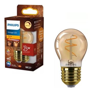LED zatemnjiva žarnica VINTAGE Philips P45 E27/3,1W/230V 2200K CRI 90