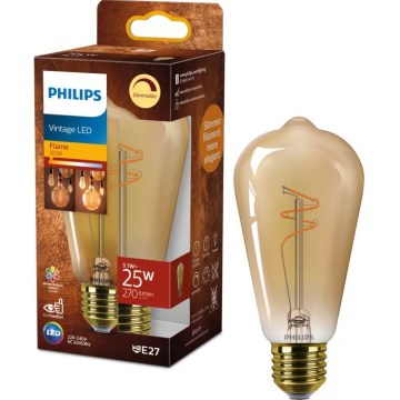 LED zatemnjiva žarnica VINTAGE Philips ST64 E27/3,1W/230V 1800K