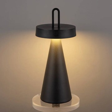 LED zatemnjiva zunanja polnilna namizna svetilka na dotik HALO LED/1,5W/3,7V 3000 mAh IP44 črna