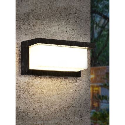 LED zatemnjiva zunanja stenska svetilka NEELY 1xE27/W/230V 2700-6500K IP54 črna